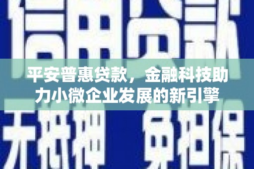 馆陶平安普惠贷款，金融科技助力小微企业发展的新引擎