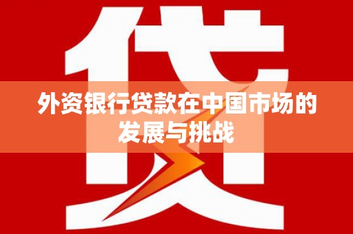 沂南外资银行贷款在中国市场的发展与挑战