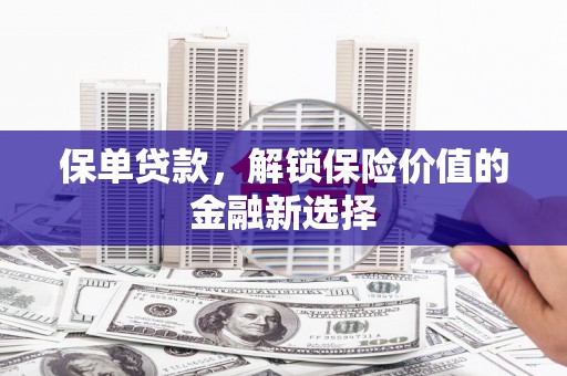 水上保单贷款，解锁保险价值的金融新选择