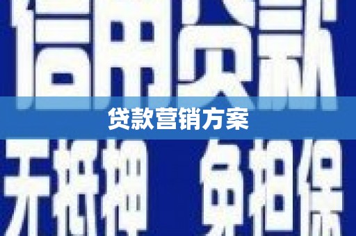 二水贷款营销方案